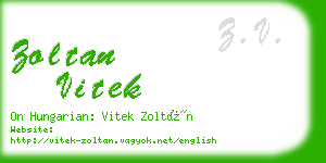 zoltan vitek business card